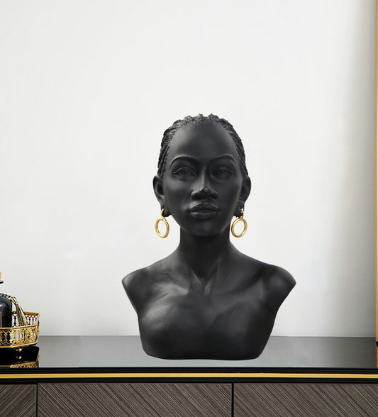 Exquisite African Woman Woven Head Bust Statue