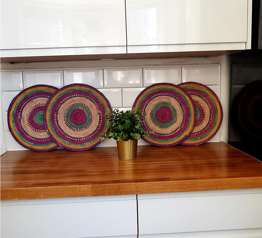 Hand Woven Table Placement Mats, Wall Art Coaster