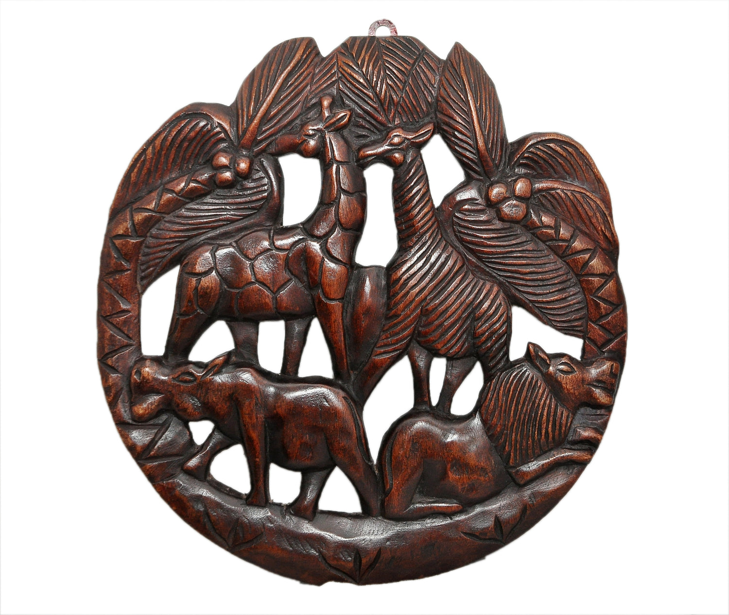 Hand-Crafted Wooden Safari Jungle Wall Decoration