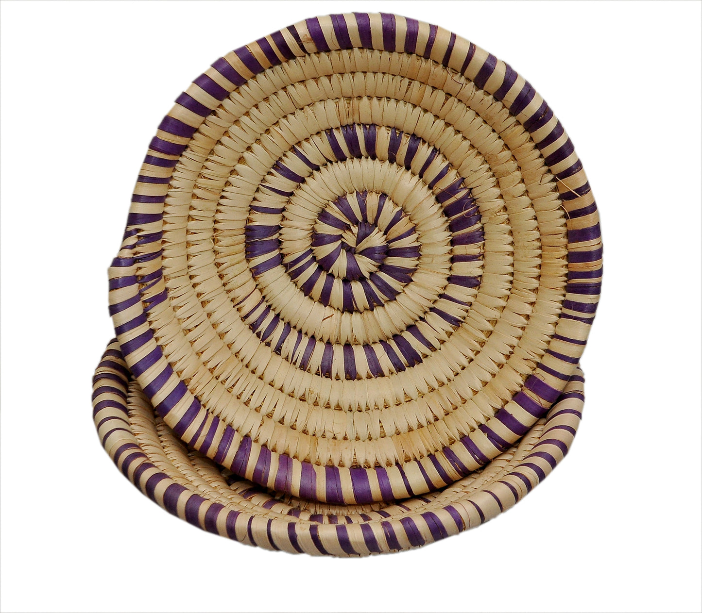 Handwoven Raffia bowls Set of 2