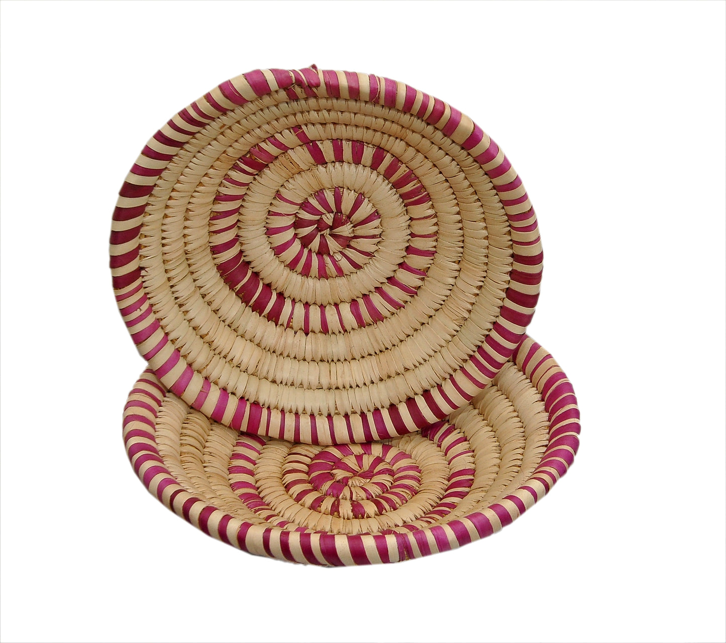 Handwoven Raffia bowls Set of 2