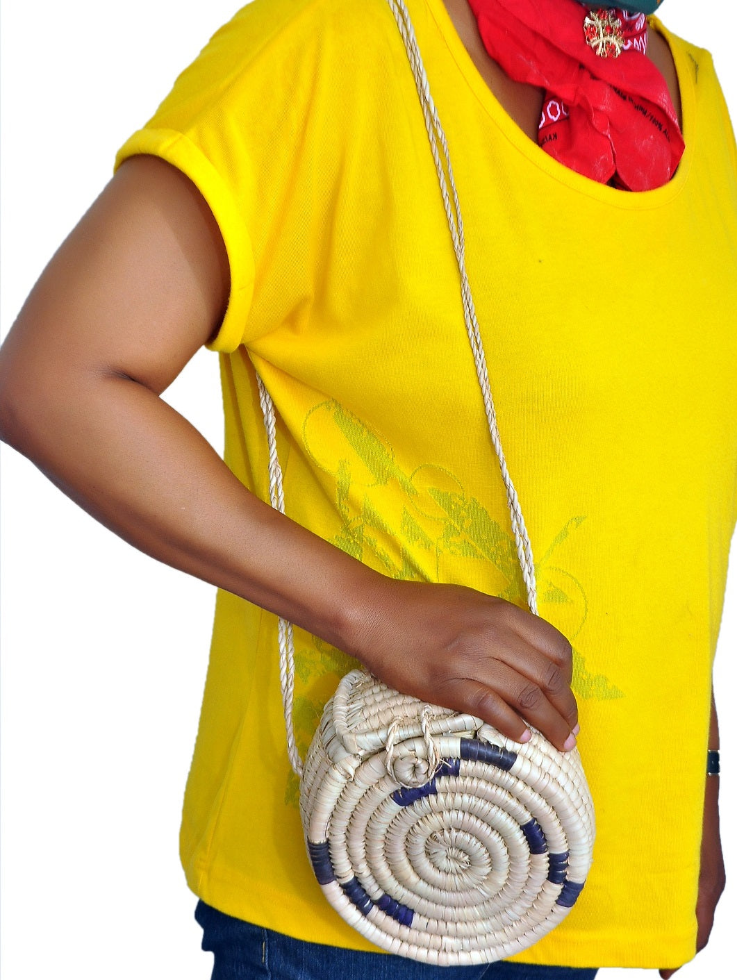 Hand Woven Round Crossbody Bag